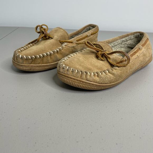 Youth 5 Minnie‎ Tonka Minnetonka Slipper Rubber Sole House Shoe Slide On Unisex - Picture 2 of 7